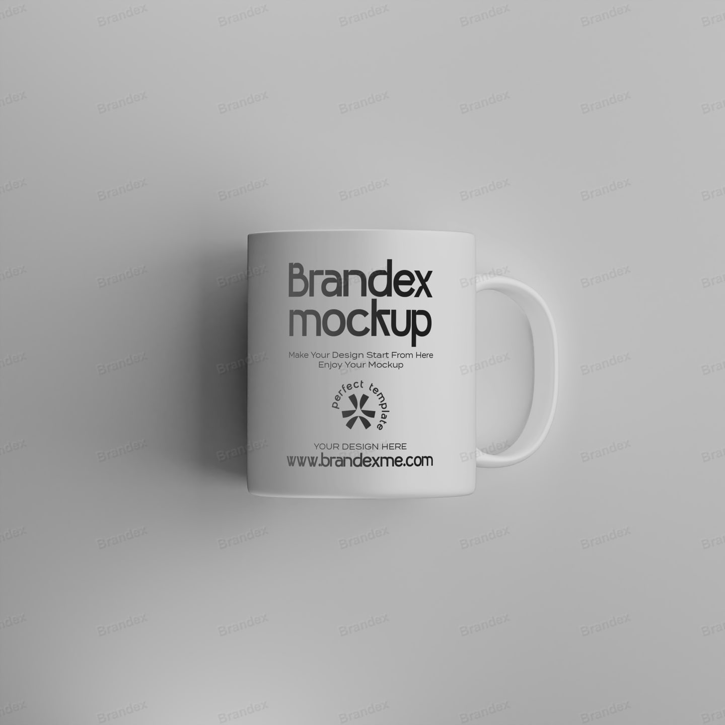 Minimalist White Ceramic Coffee Mug Mockup – Top-Down View