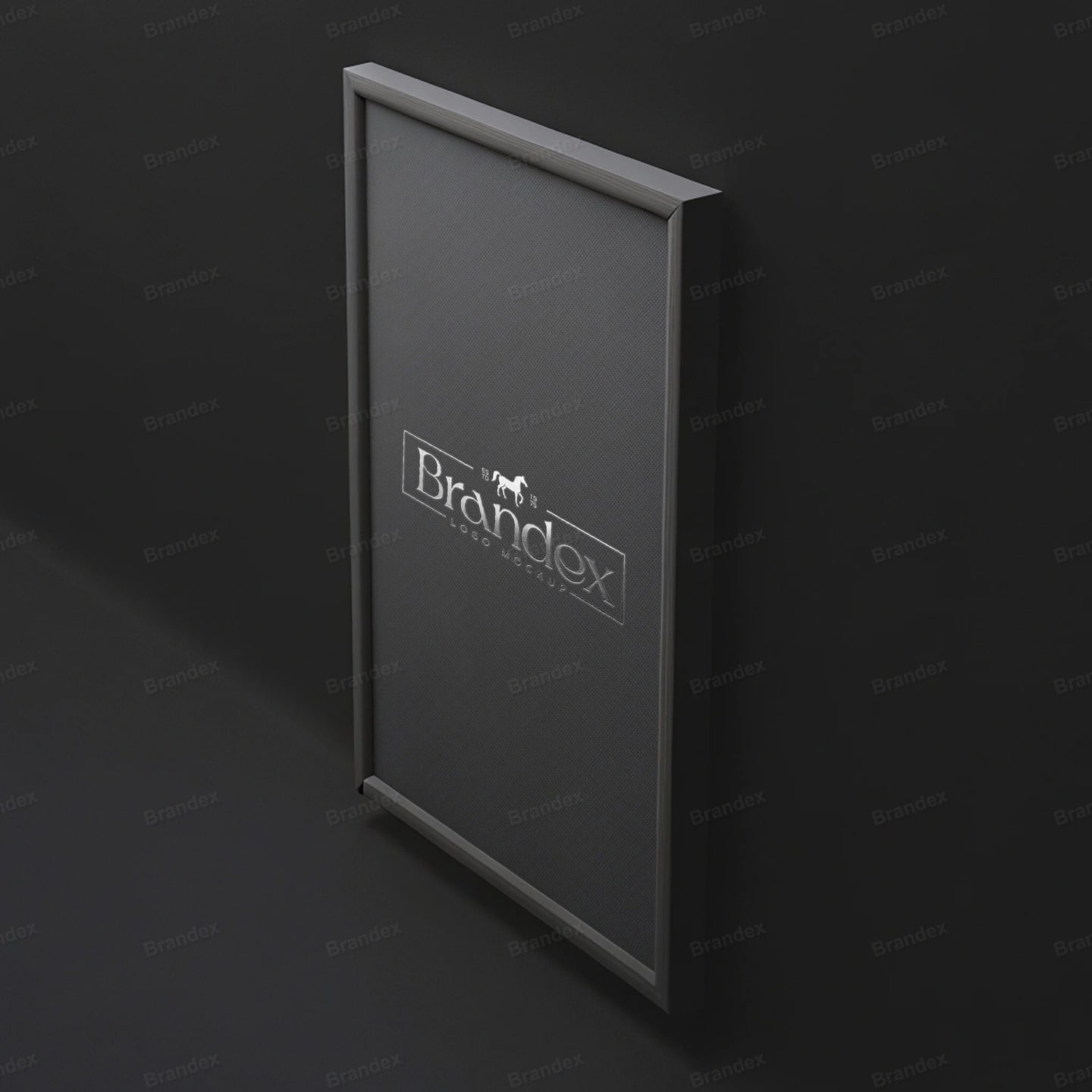 Black Framed Business Logo Sign Mockup Presentation