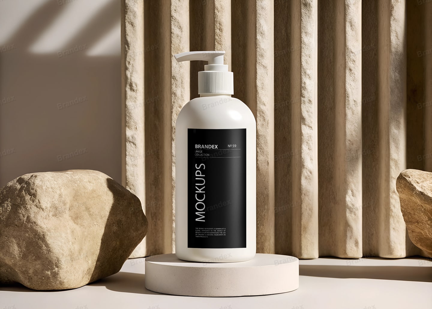 Minimalist Black Label Pump Bottle Cosmetic Mockup