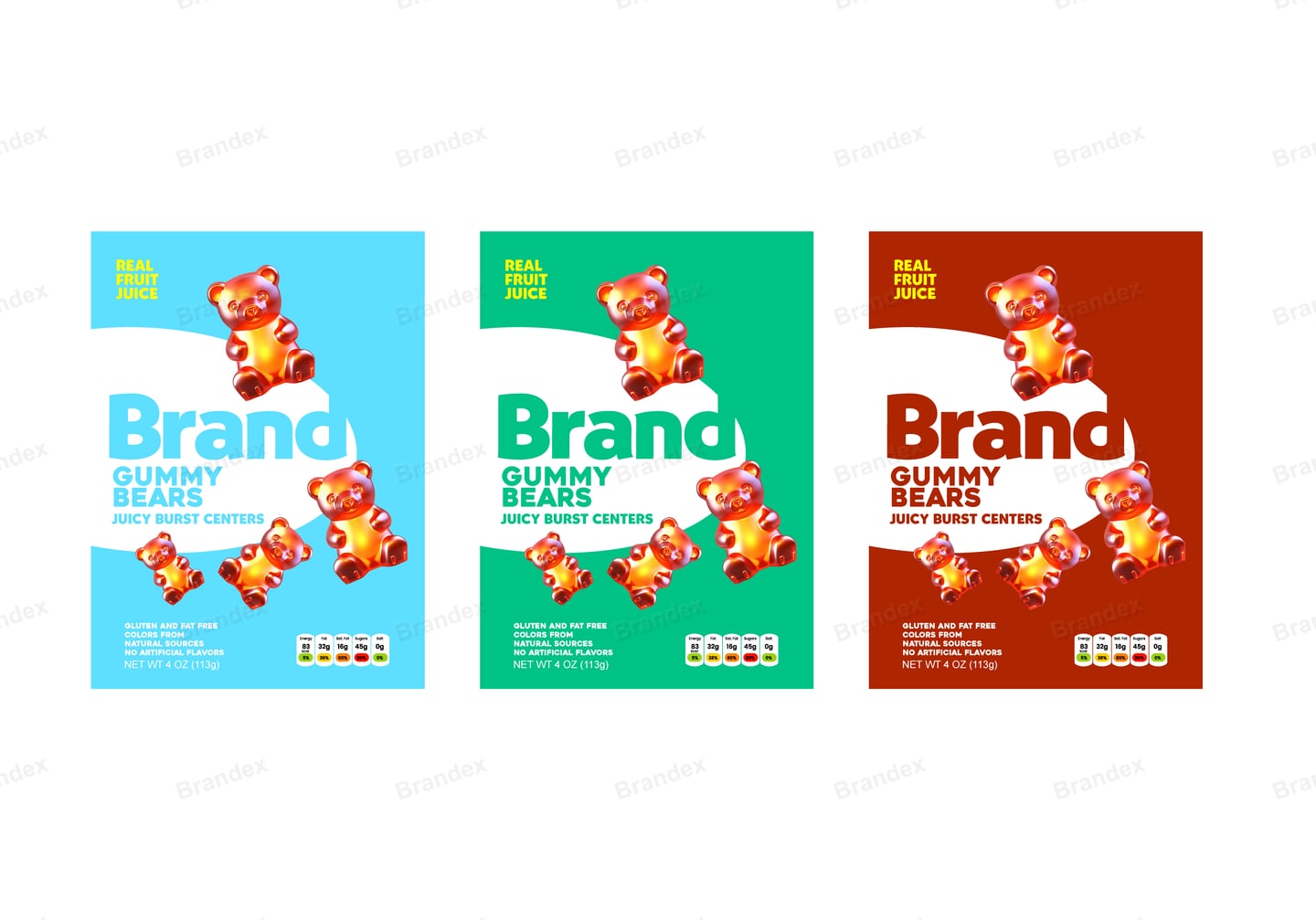 Gummy Bears Candy Box Packaging with Juicy Burst Centers