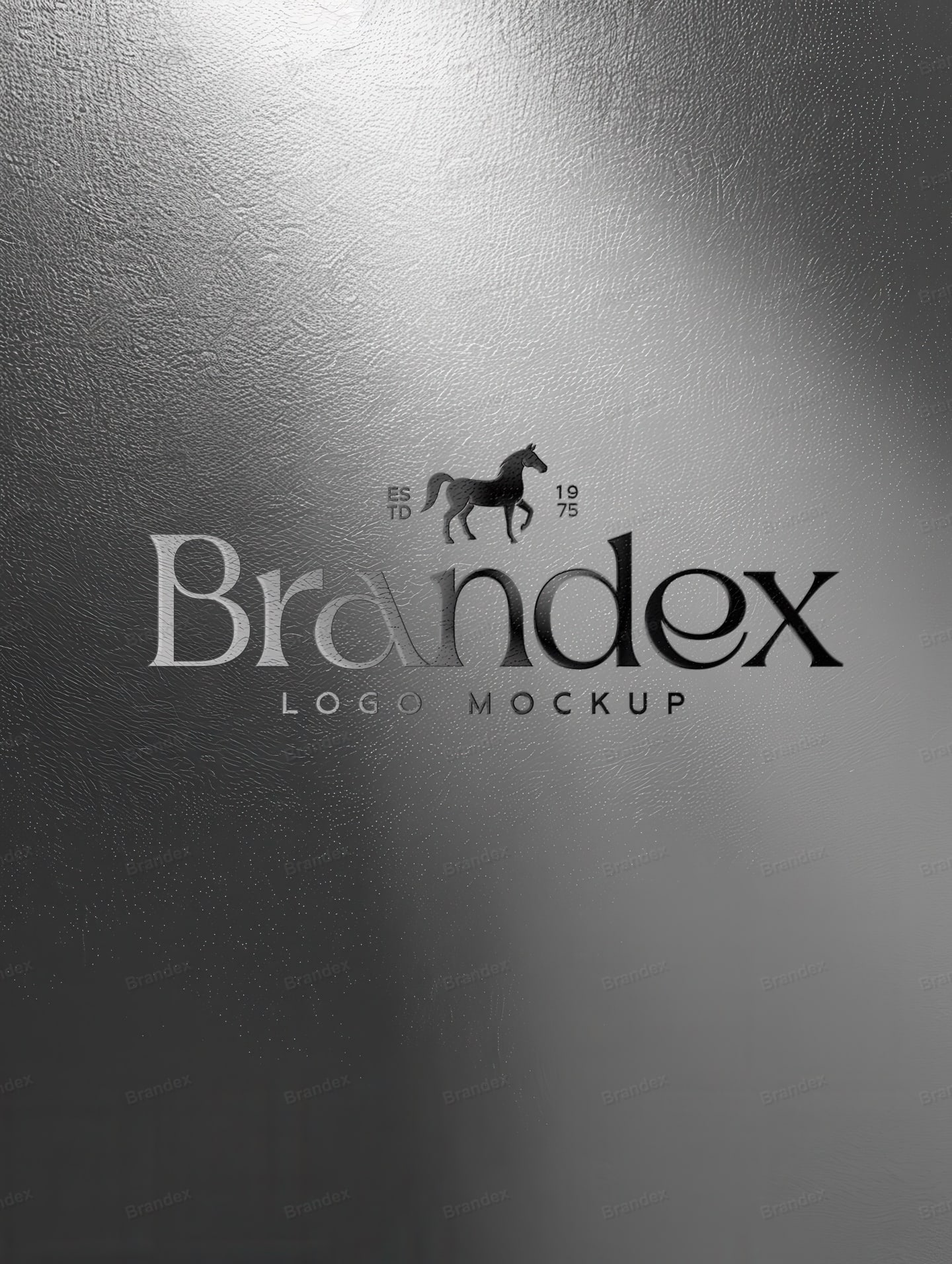 Textured Metallic Silver Logo Mockup 3D Photorealistic
