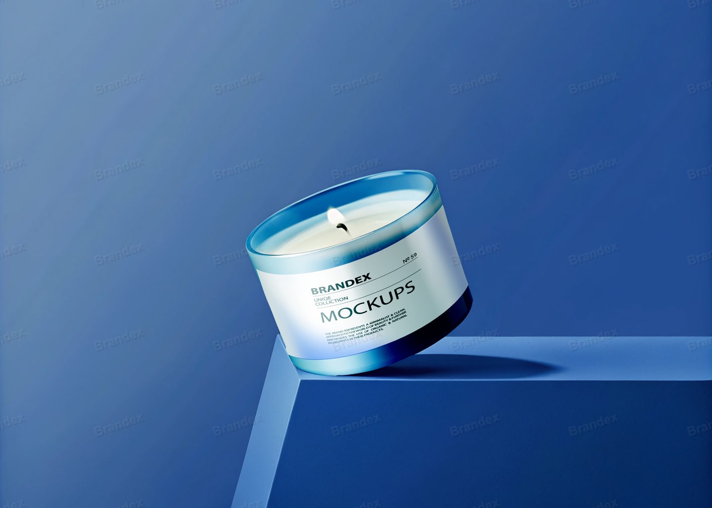 Elegant Blue Gradient Candle Jar Mockup for Product Branding