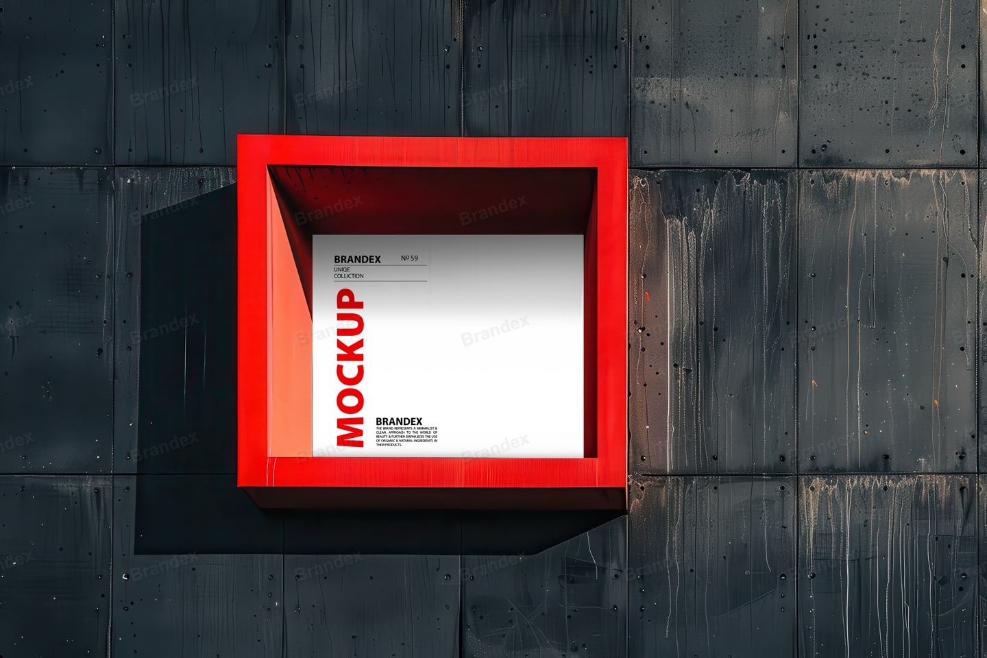 Outdoor Building Wall Sign Mockup Red Steel Frame