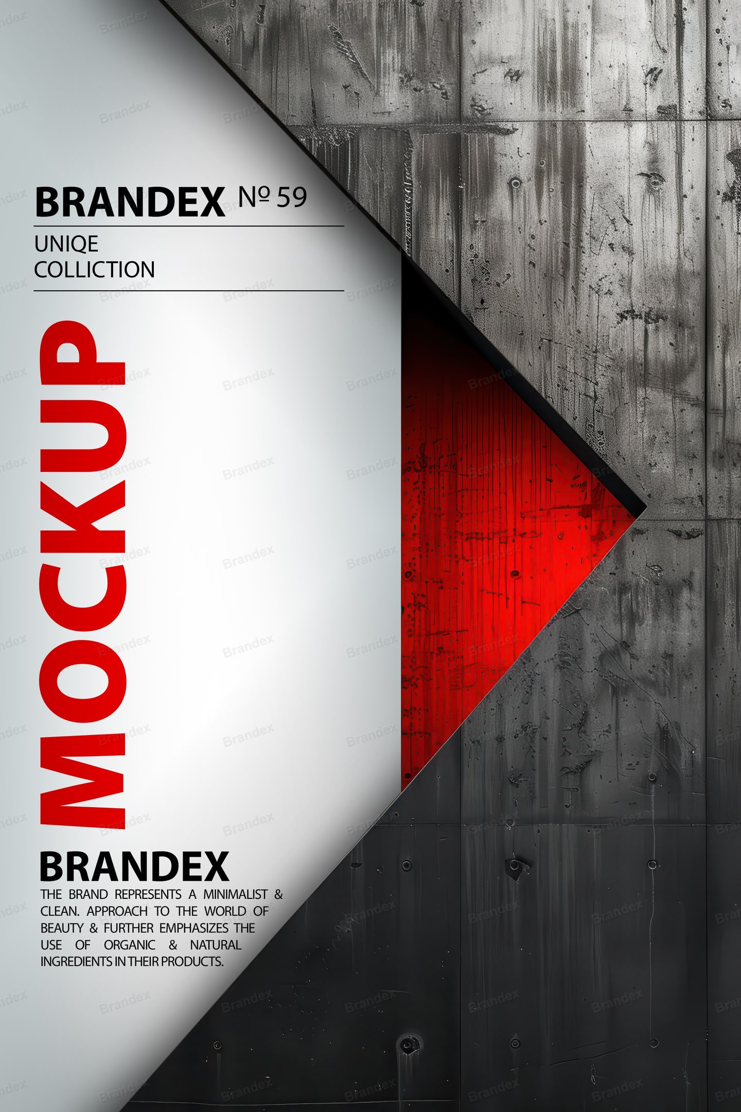 Industrial Geometric Brochure Mockup with Gritty Textures