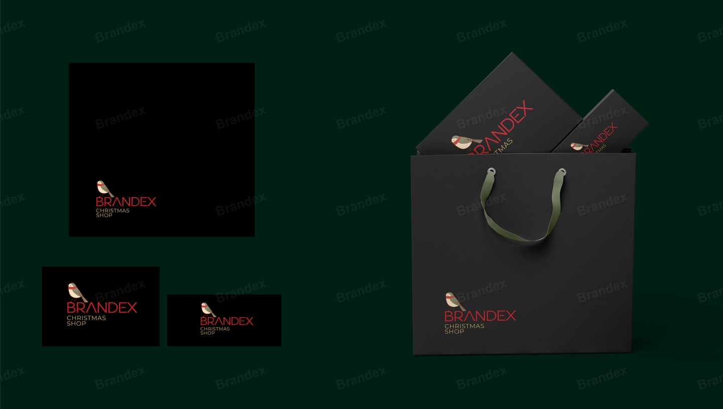 Elegant Festive Holiday Gift Bag Red Gold Dark Accents