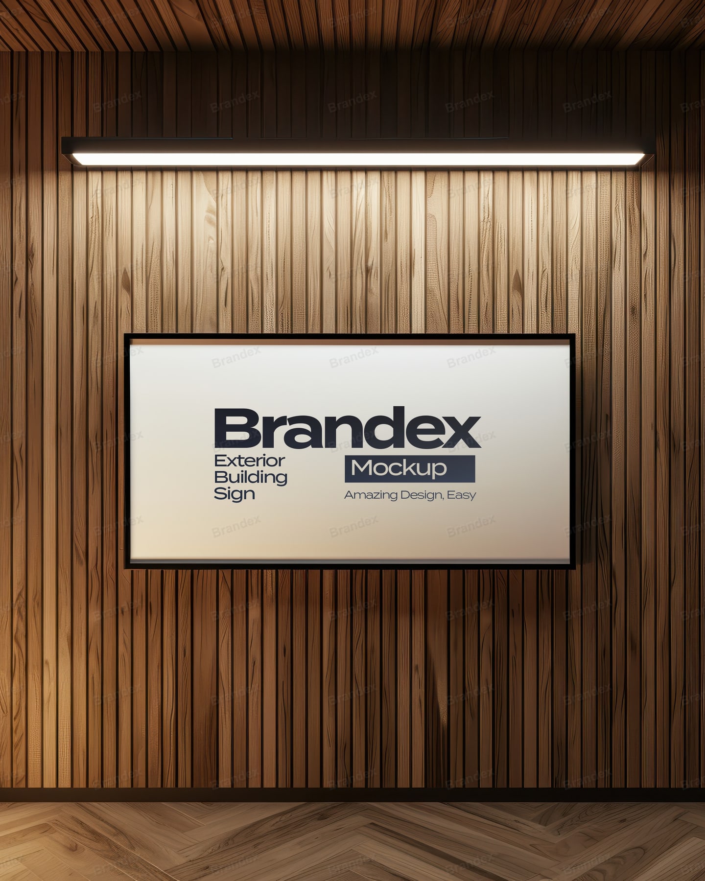 Wooden Wall-Mounted Business Sign Mockup for Branding Presentation