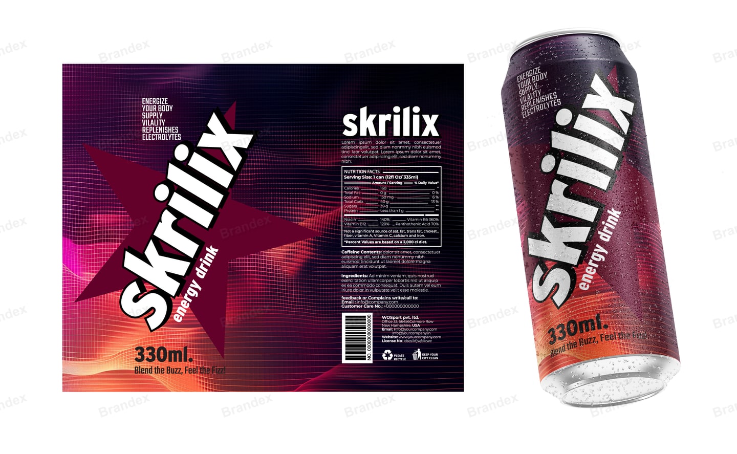 Youthful Vibrant Star Energy Drink Can Packaging