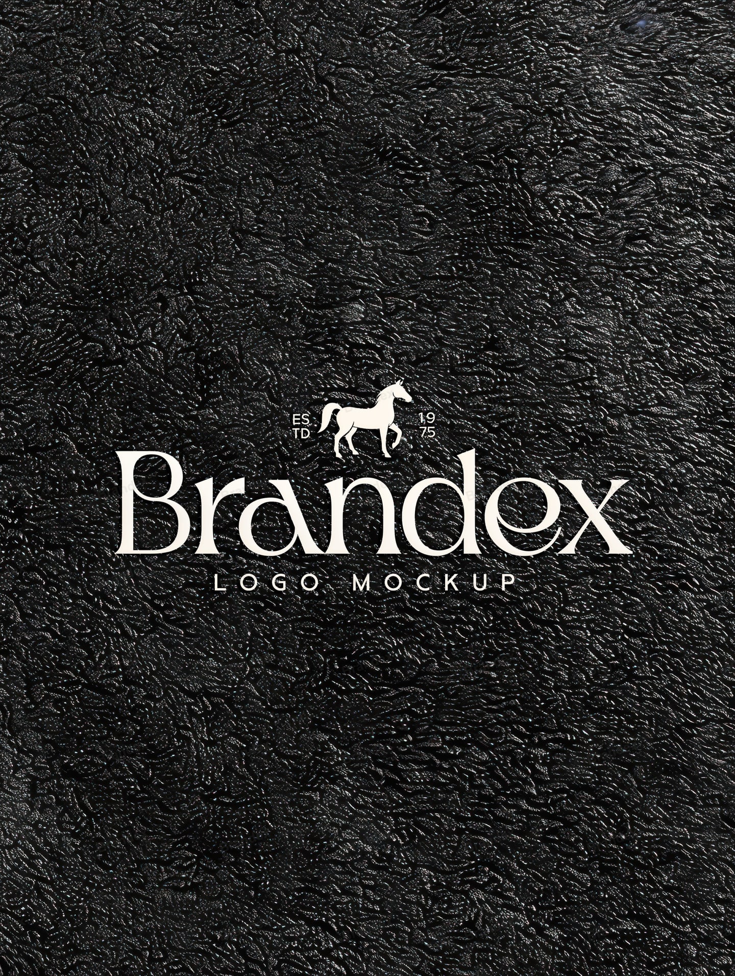 Elegant Textured Black Leather Logo Mockup for Branding Presentation