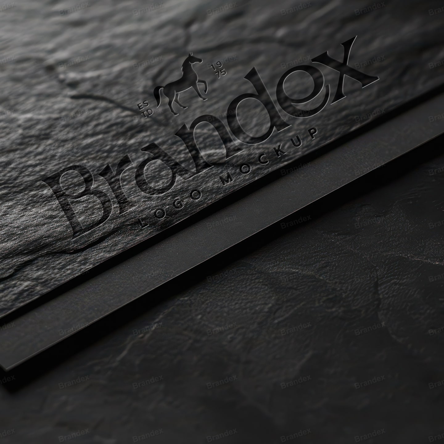 Elegant Dark Textured Black Logo Mockup for Branding