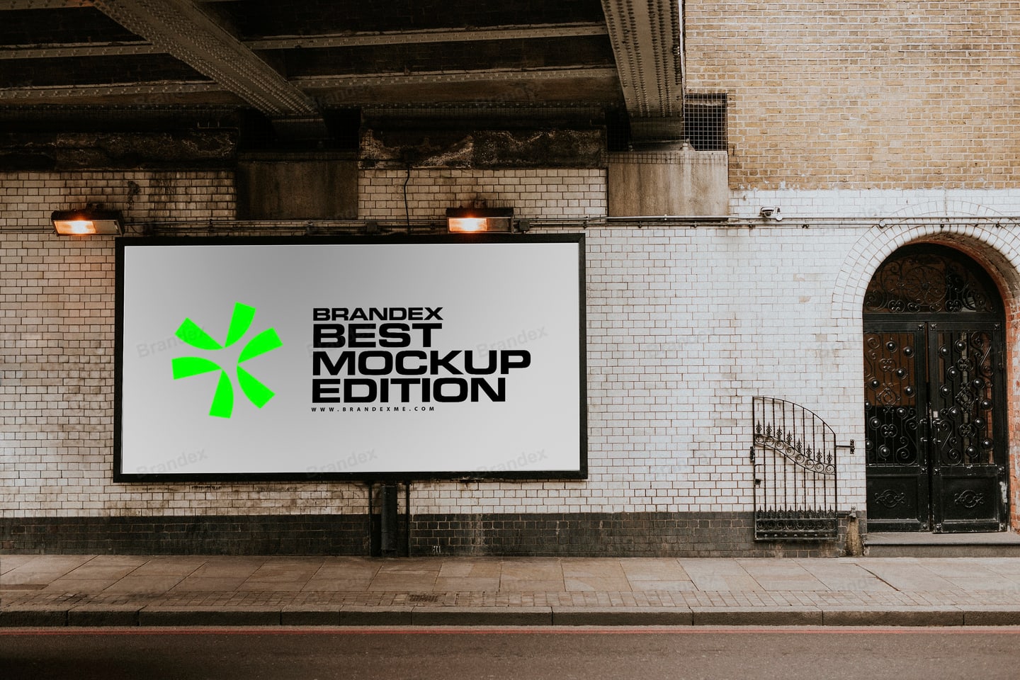 Urban Industrial Subway Billboard Advertising Display Mockup Scene