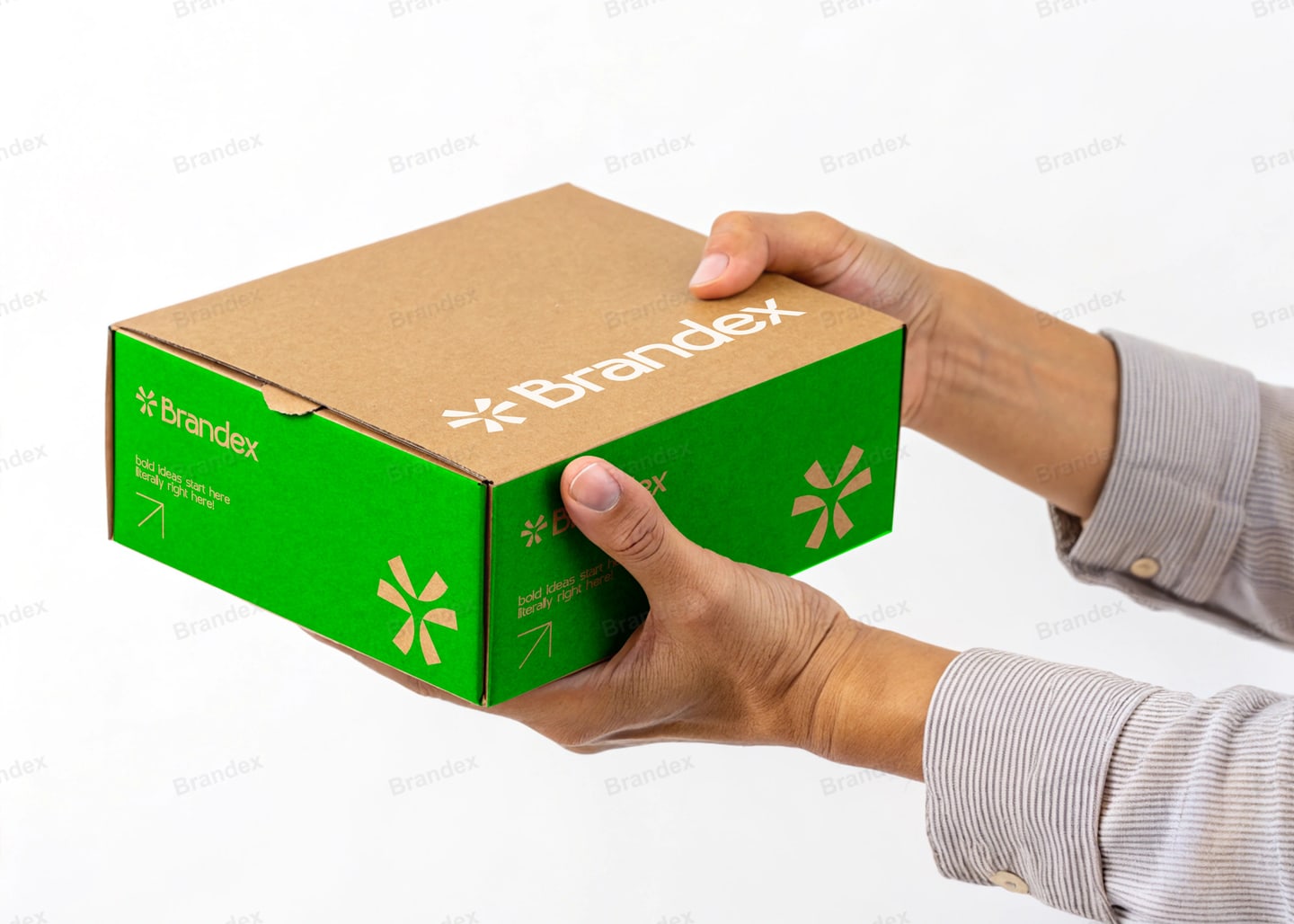Eco-Friendly Green Kraft Product Packaging Box Mockup