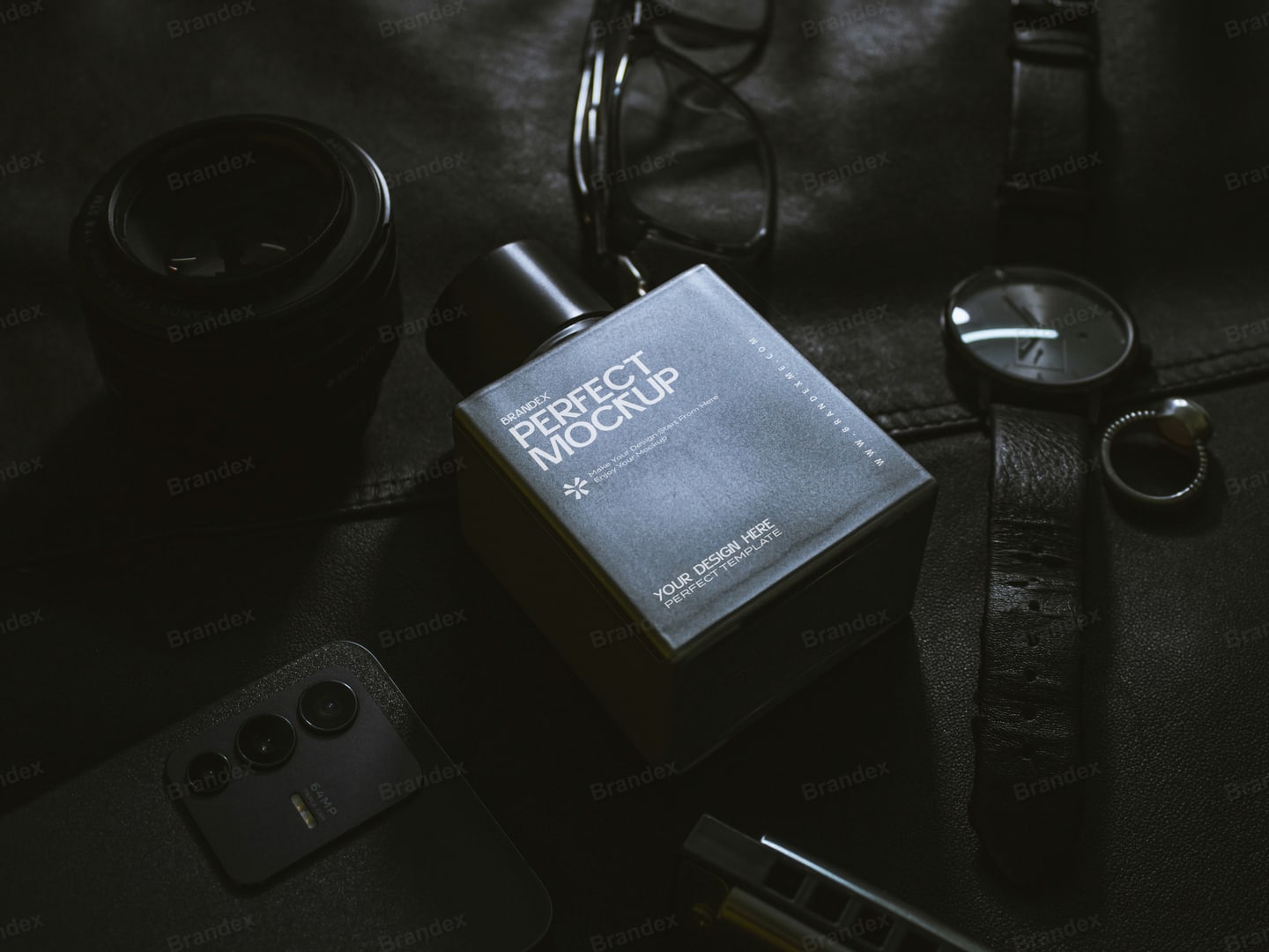 Luxury Dark Perfume Bottle Mockup for Elegant Branding
