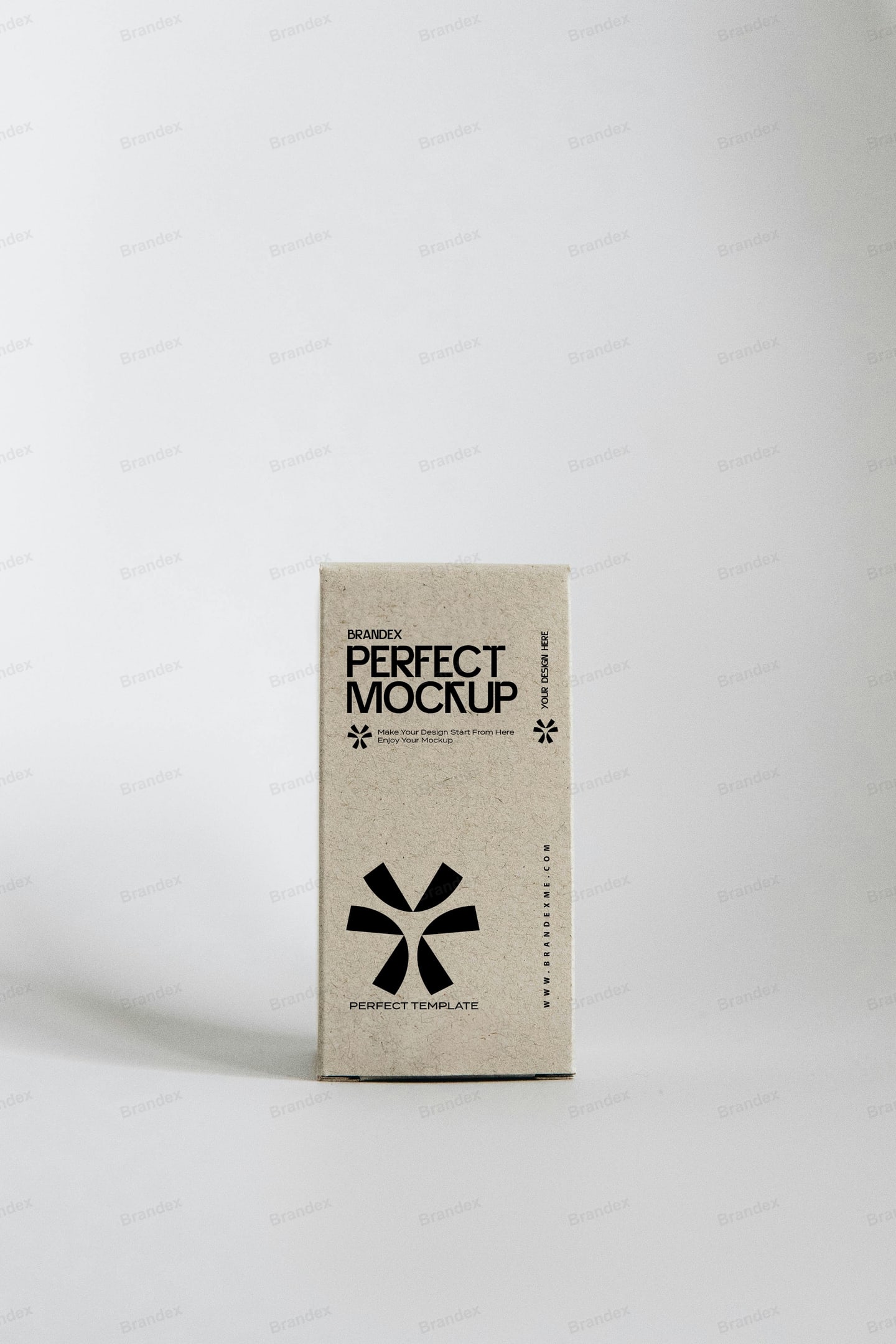 Sleek Tall Kraft Packaging Box Mockup on White Background